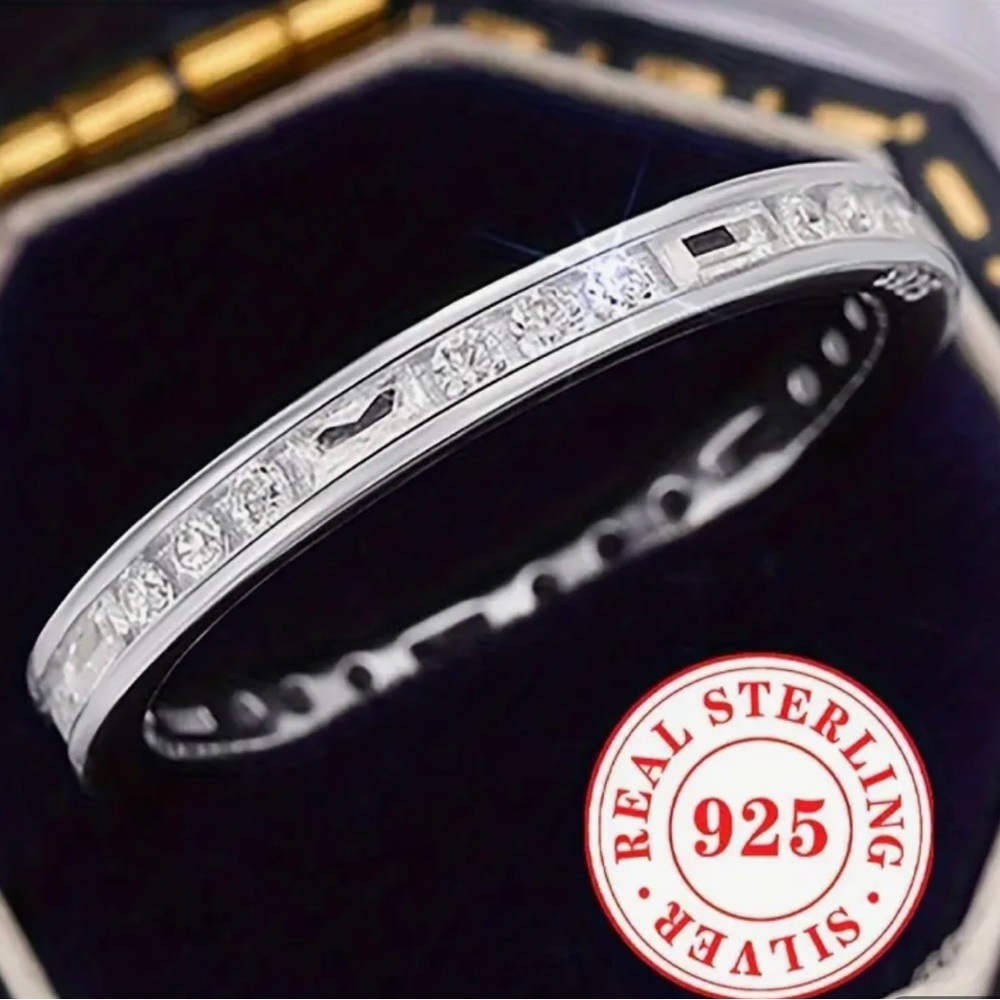 Round-Baguette Eternity Band, size 8 NWOT